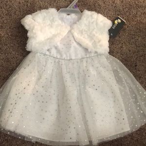 White and silver 12 months formal dress